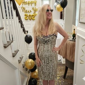 Mandalay Ex Cond & Clean Sequin Cocktail Dress W/ Adjustable Straps, 8, $275